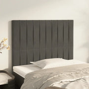 Testiera-Testata Decorativa Grigio Scuro 80x5x118/128 cm Velluto 316741