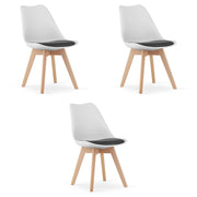 Sedia VALORA RIXK nera e bianca con gambe naturali x 3