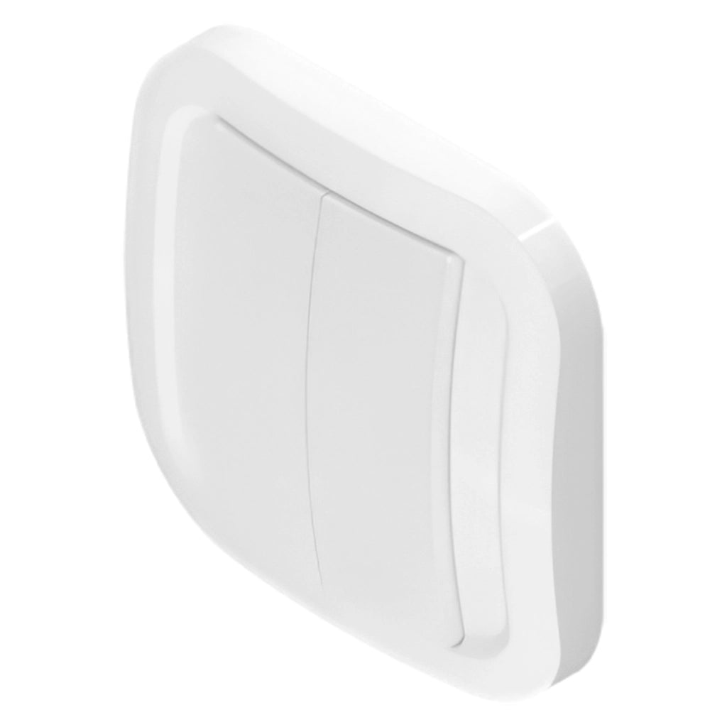 Interruttore a parete wireless a 2 pulsanti per sistema Zigbee Bianco NODON