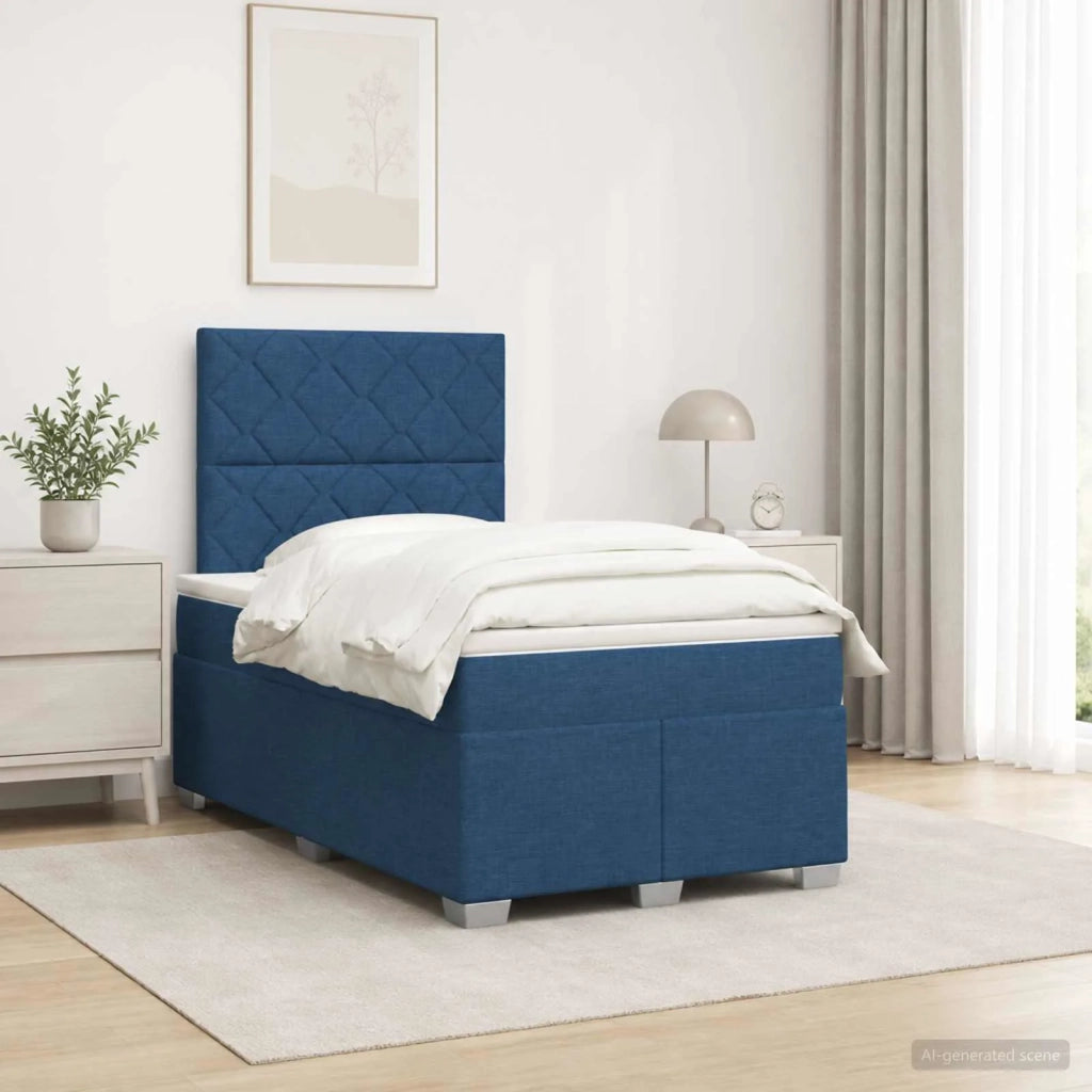 Letto box spring con materasso Blu 120 x 190 cm Tessuto 3453373