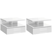 Comodini ¨C Minimal ¨C 2 pezzi, bianco, legno, 35x32x22.5 cm