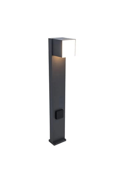 Lampione da giardino CUBA antracite con presa LED 12W Lutec