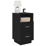 Comodini 2 pz con 2 Cassetti Neri 36x36x68 cm