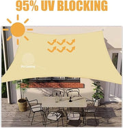 Ombrellone da Sole Rechthoekig Impermeabile con Protezione UV, per Giardino, Balcone, Terrazzo, Campeggio 2*3m
