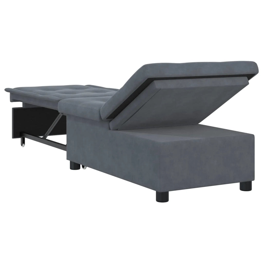 Divano letto Grigio scuro 194 x 67 x 82 cm Velluto 42008595