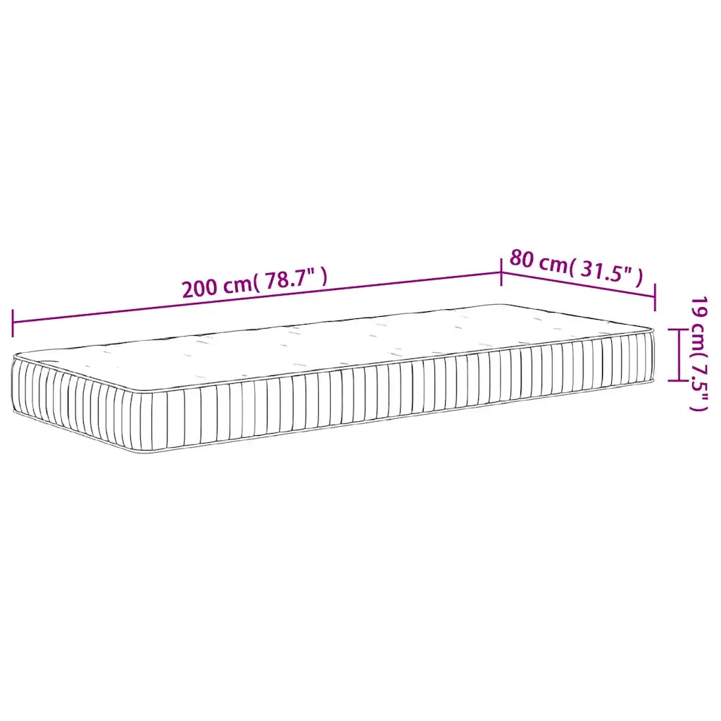Materasso a Molle Insacchettate Medio 80x200 cm