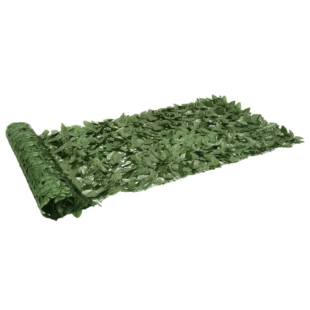 Schermo per balcone schermo per la privacy con foglie 400 x 100 cm verde scuro 02_0010007