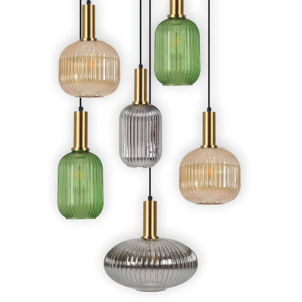 LÚZETE - LÁMPARA DE TECHO 6 LUCES TULIPAS COMBINADAS Ø70 E27 SHELBY