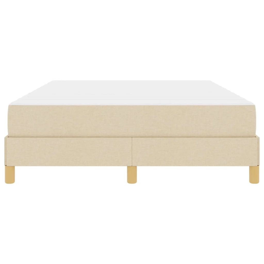 Letto a molle con materasso Crema 140 x 200 cm Tessuto