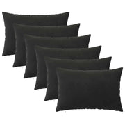 Federa 6 pcs HEERLEN Nero 50 x 80 cm Velluto 911912