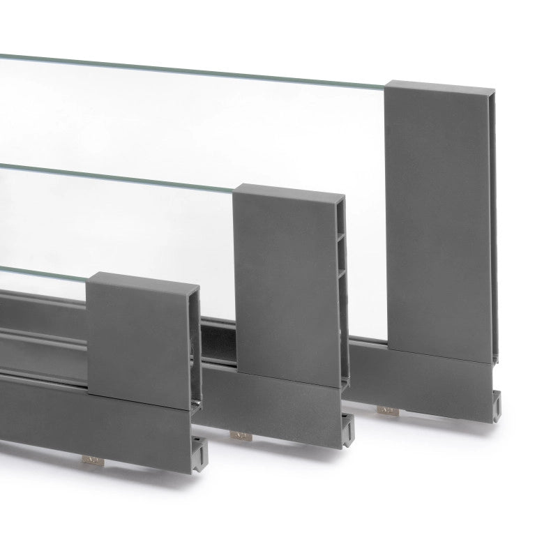 Cassetto esterno Vertex 40 kg con laterale in vetro 178 mm di altezza, 450 mm di profondità, Acciaio, Alluminio e Vet..