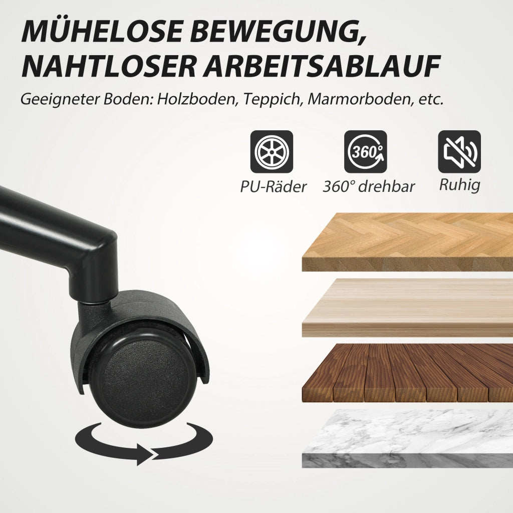 Sedia da ufficio con braccioli e rotelle ¨C Minimal ¨C crema, tessuto