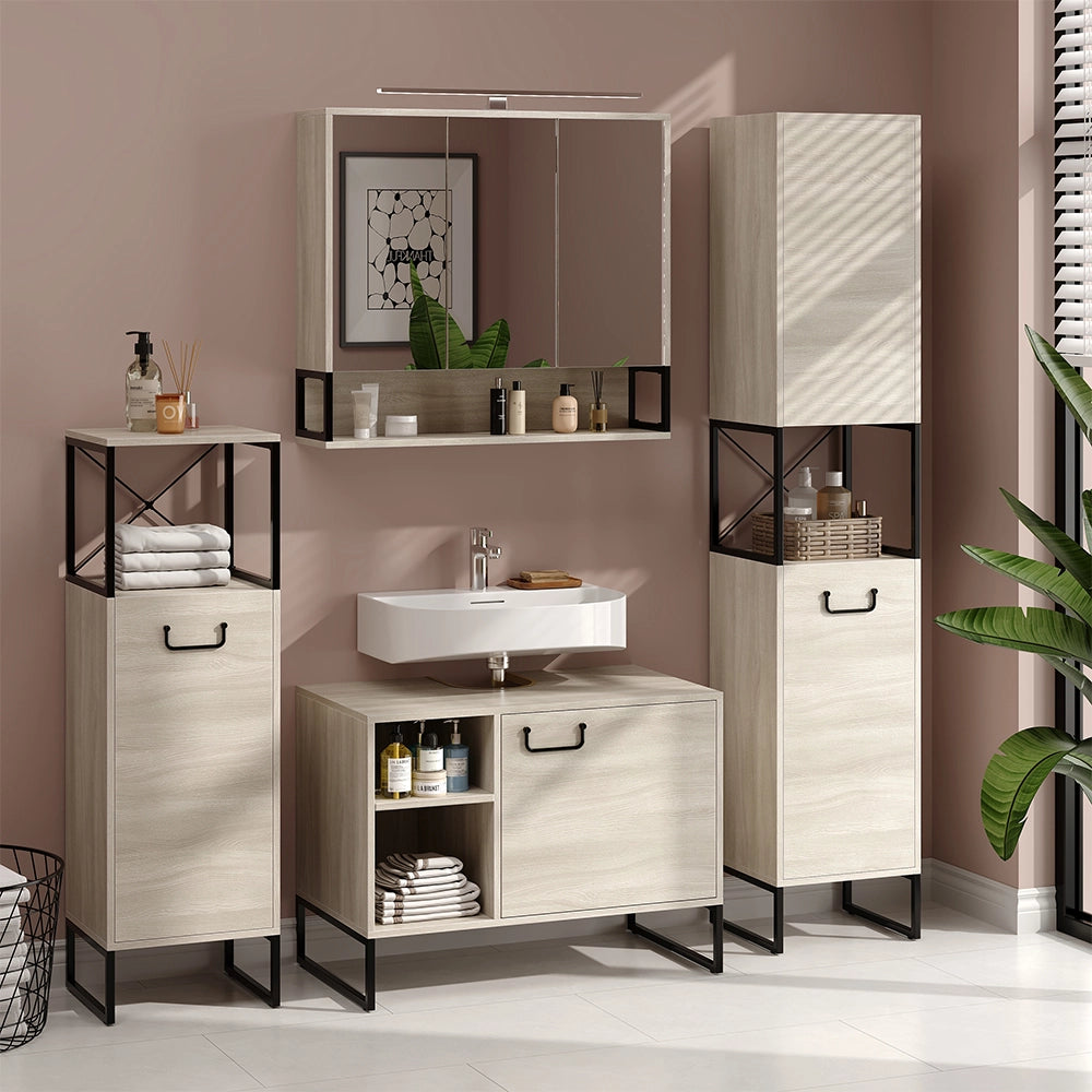 Vicco Mobiletto midi Quercia/nero 36 x 116.5 cm