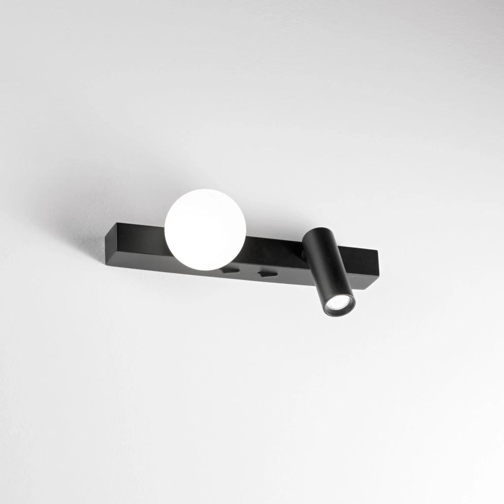 Applique Binomio 2 Luci Led Nero