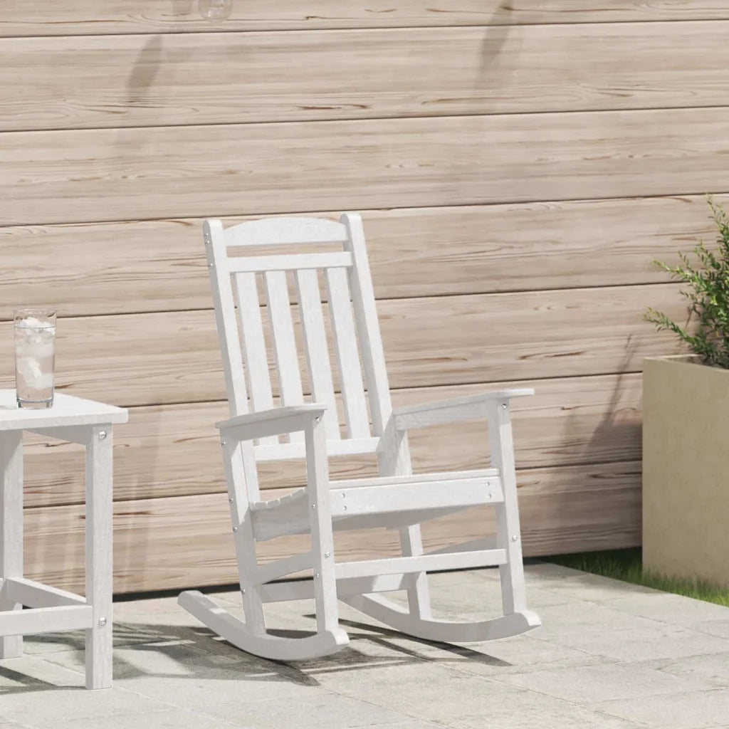 Sedia a dondolo da giardino Bianco 92 x 70 x 108cm HDPE 42006613
