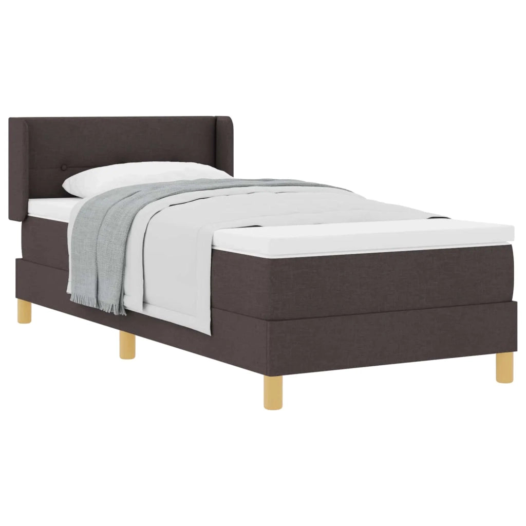 Letto a molle con materasso Marrone Scuro 200 x 90 cm Tessuto 3341275