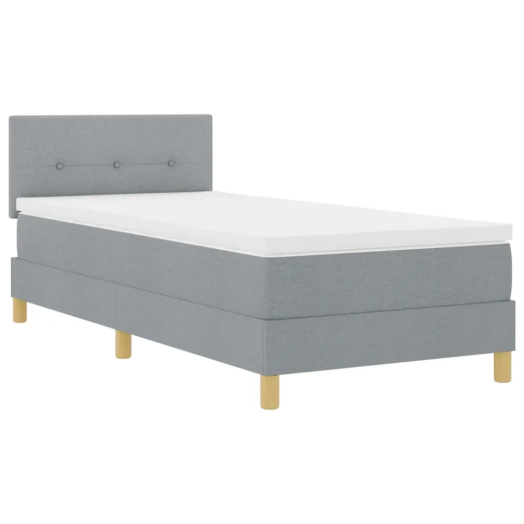 Letto a Sorgente LED con led Grigio chiaro 90 x 200 cm Tessuto