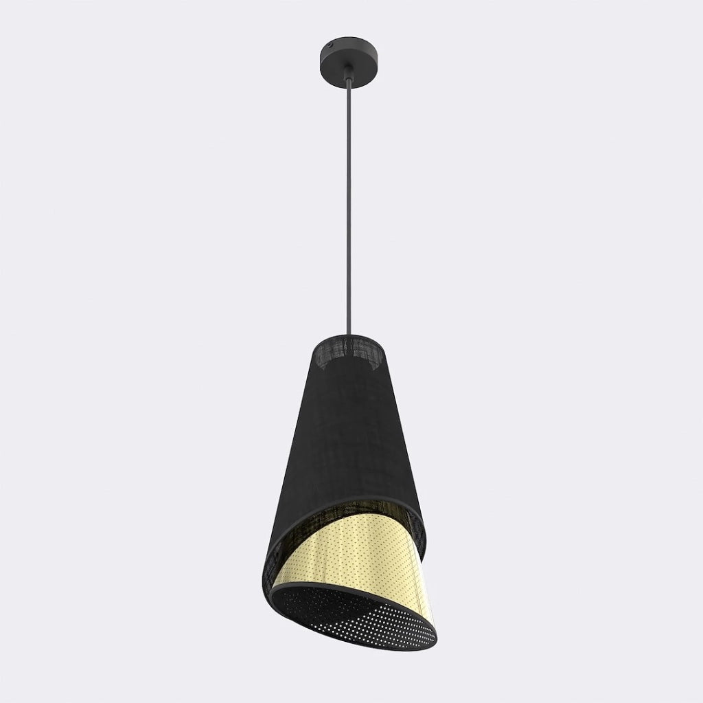 Lampada sospesa MODA asimmetrica nera oro 1xE27 Emibig