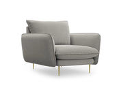 Cosmopolitan Design - Poltrona "Vienna" in tessuto strutturato grigio chiaro 