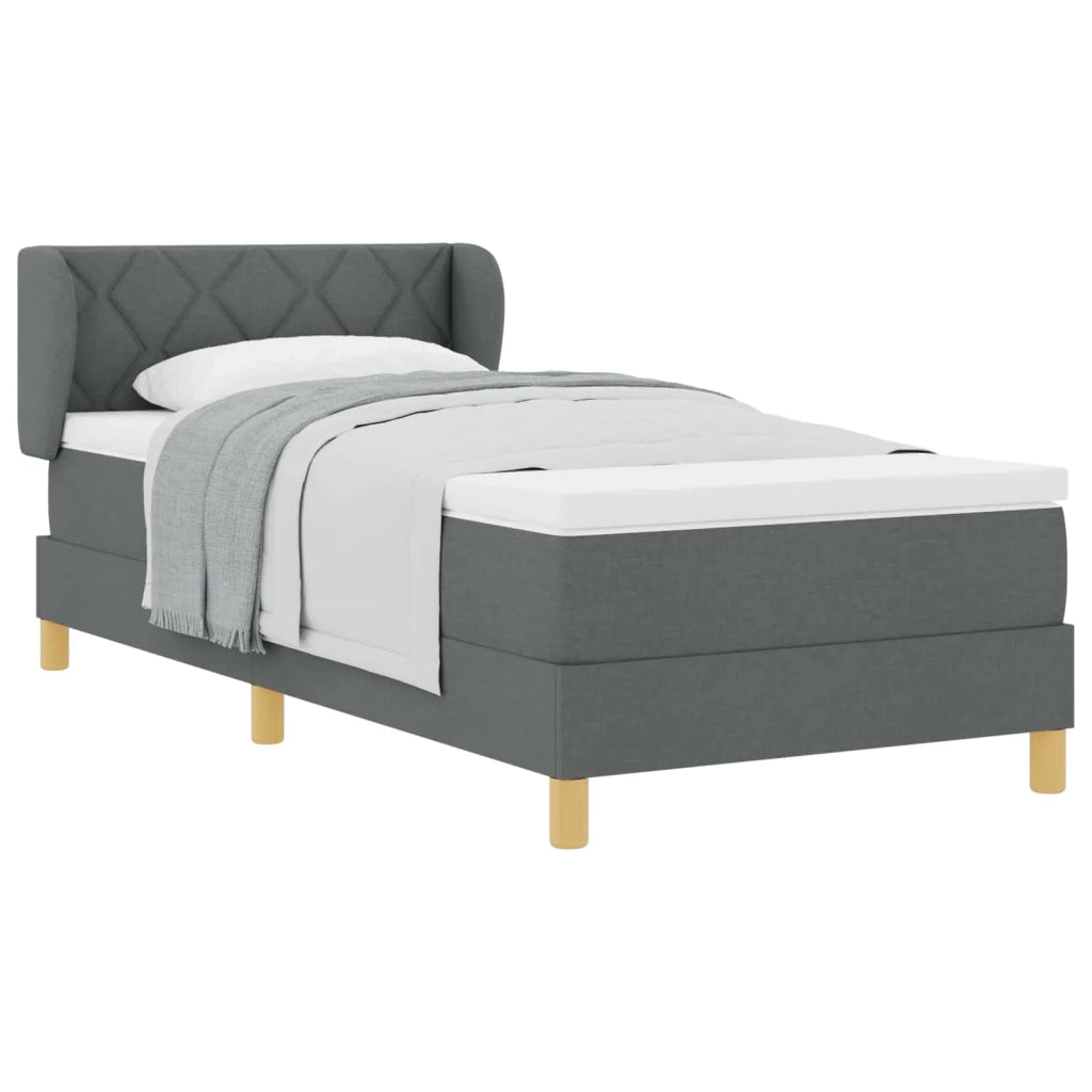 Letto a molle con materasso Grigio scuro 90 x 190 cm Tessuto 3340249