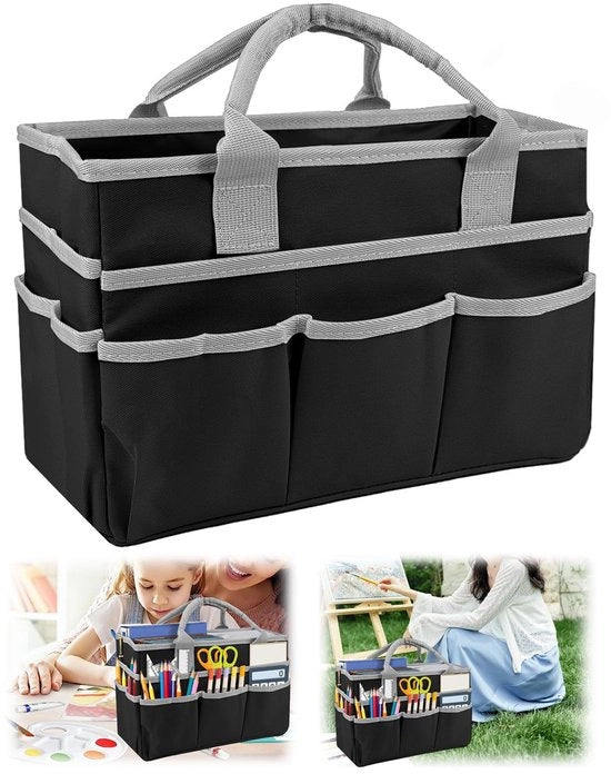 Organizzatore con più cassette - per materiali da scrivere - tessuto Oxford - impermeabile all'acqua di mare - leggero - dimensioni 34 x 15 x 22 cm