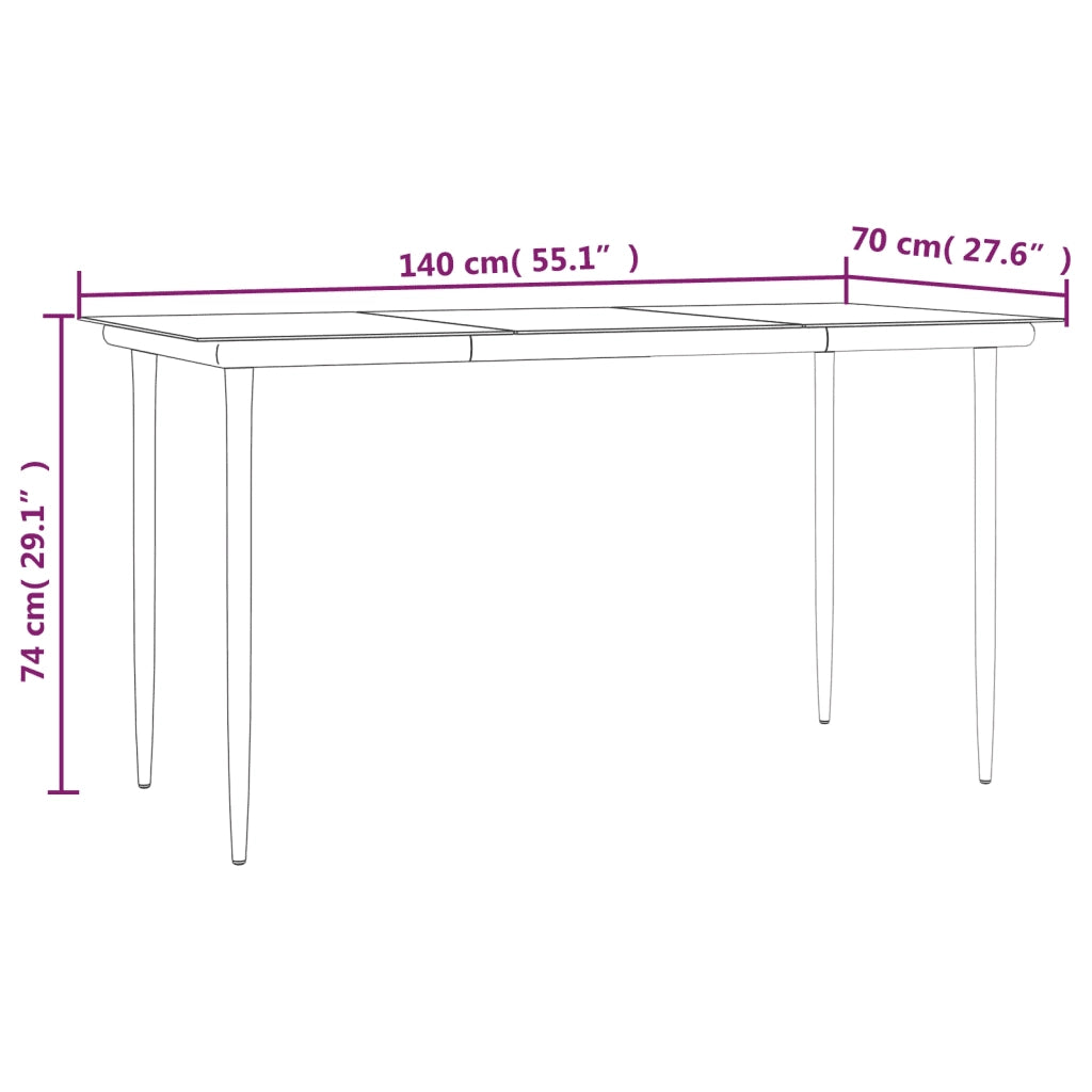 Set da Pranzo da Giardino 7 pz in Polyrattan e Acciaio 3187008