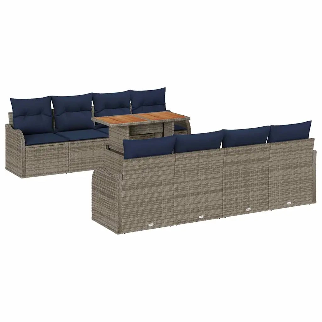 Set Divano da Giardino 7 pz grigio e blu navy 3349436