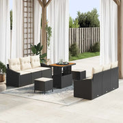 Set Divano da Giardino con cuscino 9 pcs Nero polyrattan 3362610