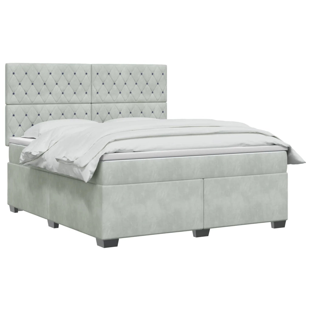 Letto box spring con materasso Grigio Chiaro 140 x 190 cm 3455096