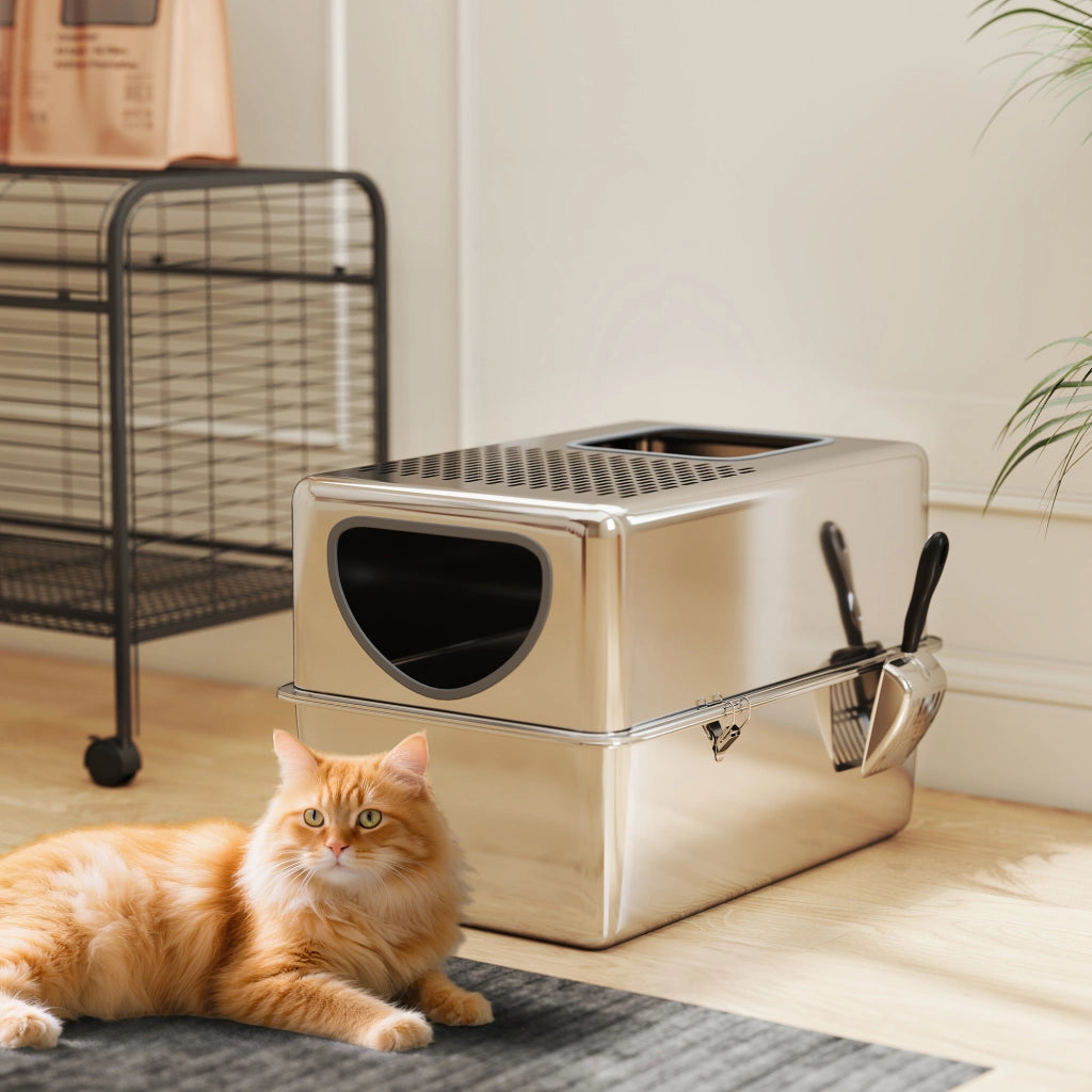 Arenero per Gatti ¨C Minimal ¨C Acciaio Inox XL