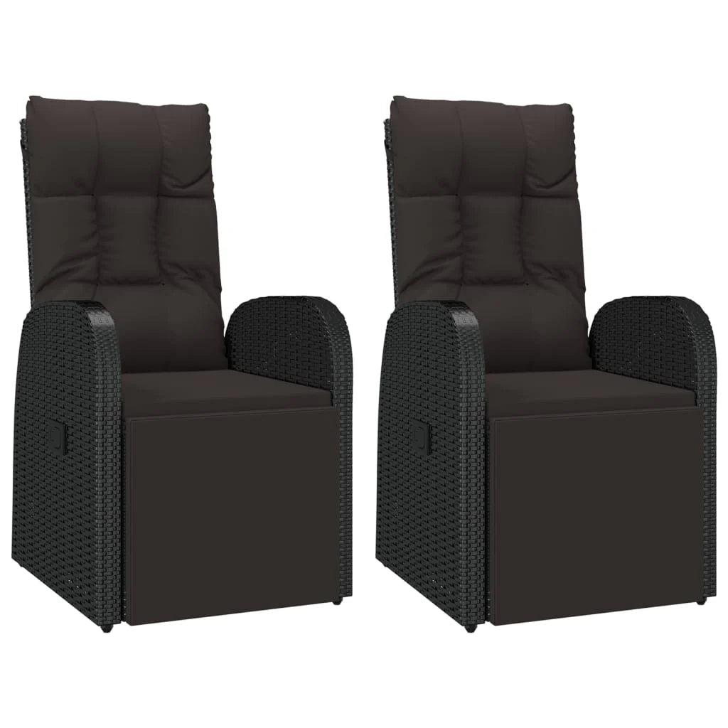 Set di mobili da giardino mobili da esterno set da 3 pezzi polyrattan nero e acacia 02_0014206