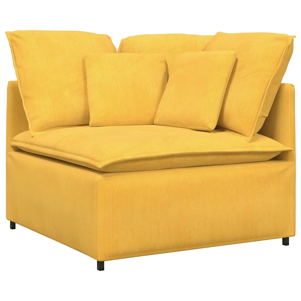 Modulo Angolare Divano Modulare con Cuscini Giallo Chiaro 100cm 4104473