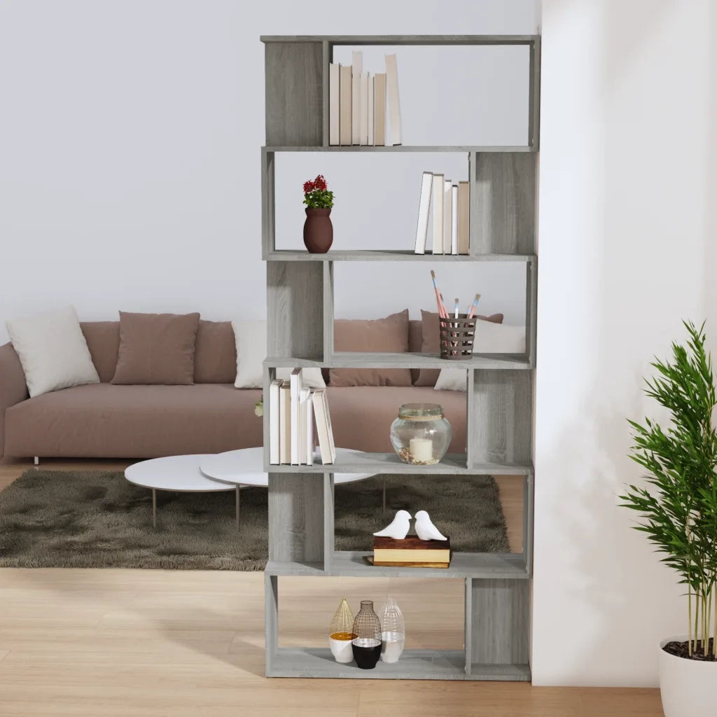 Divisorio-Paravento Grigio Sonoma 80x24x192 cm Legno Ingegnerizzato