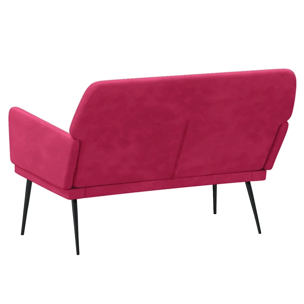 Panca Rosso Vino 108x79x79 cm in Velluto 351386