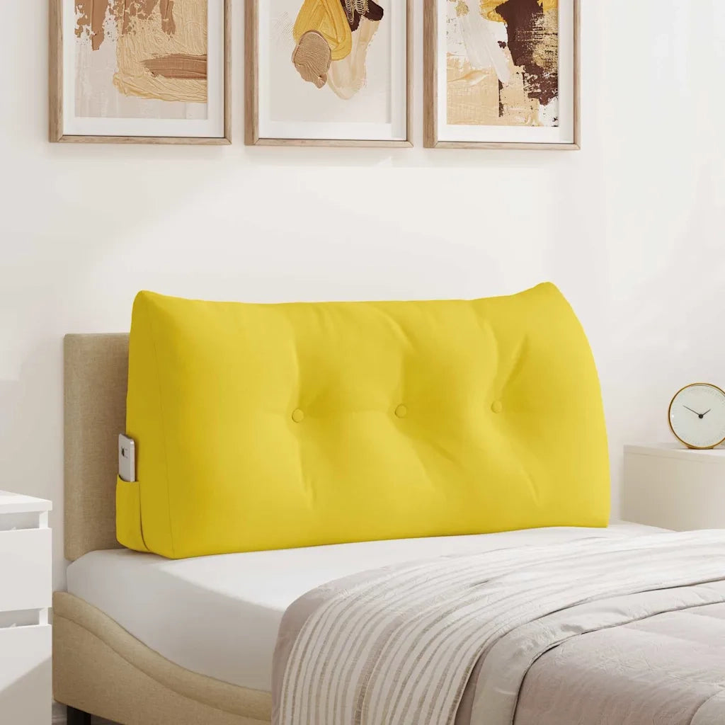 Cuscino per Schiena Giallo Chiaro 100 x 24 x 50 cm Tessuto 42014450