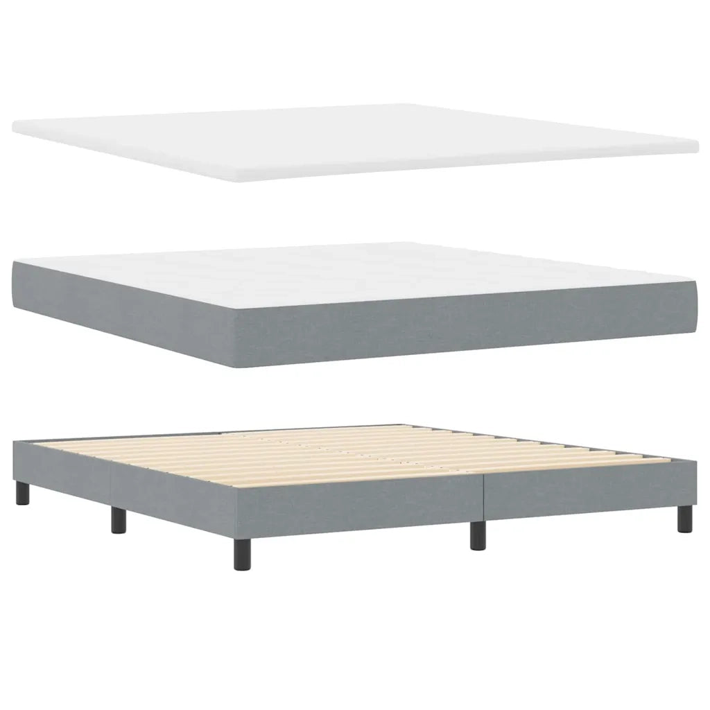 Letto a molle con materasso Grigio chiaro 180 x 200 cm Tessuto