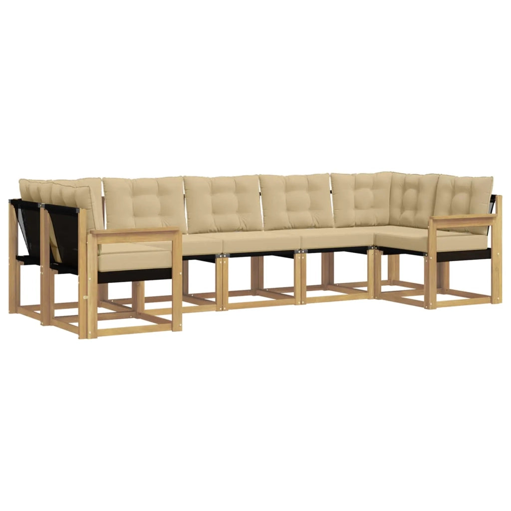 Set di divani da esterno 7 pz Bianco e Beige 3389831