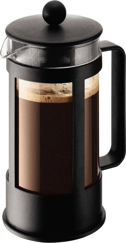 Caffettiera francesa, resistente al lavastoviglie, nera, 0,35L