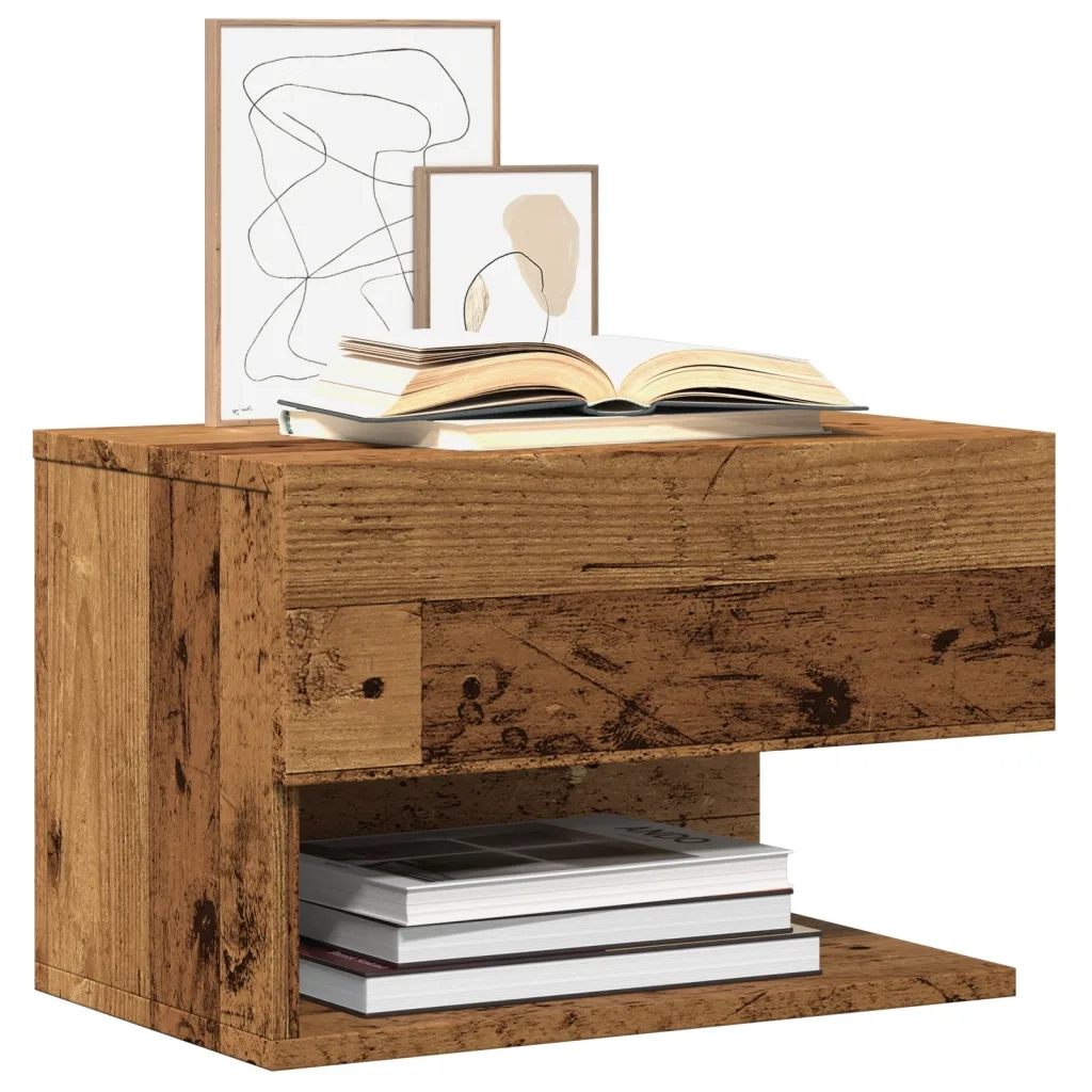 Comodino da Parete Legno Antico 856820