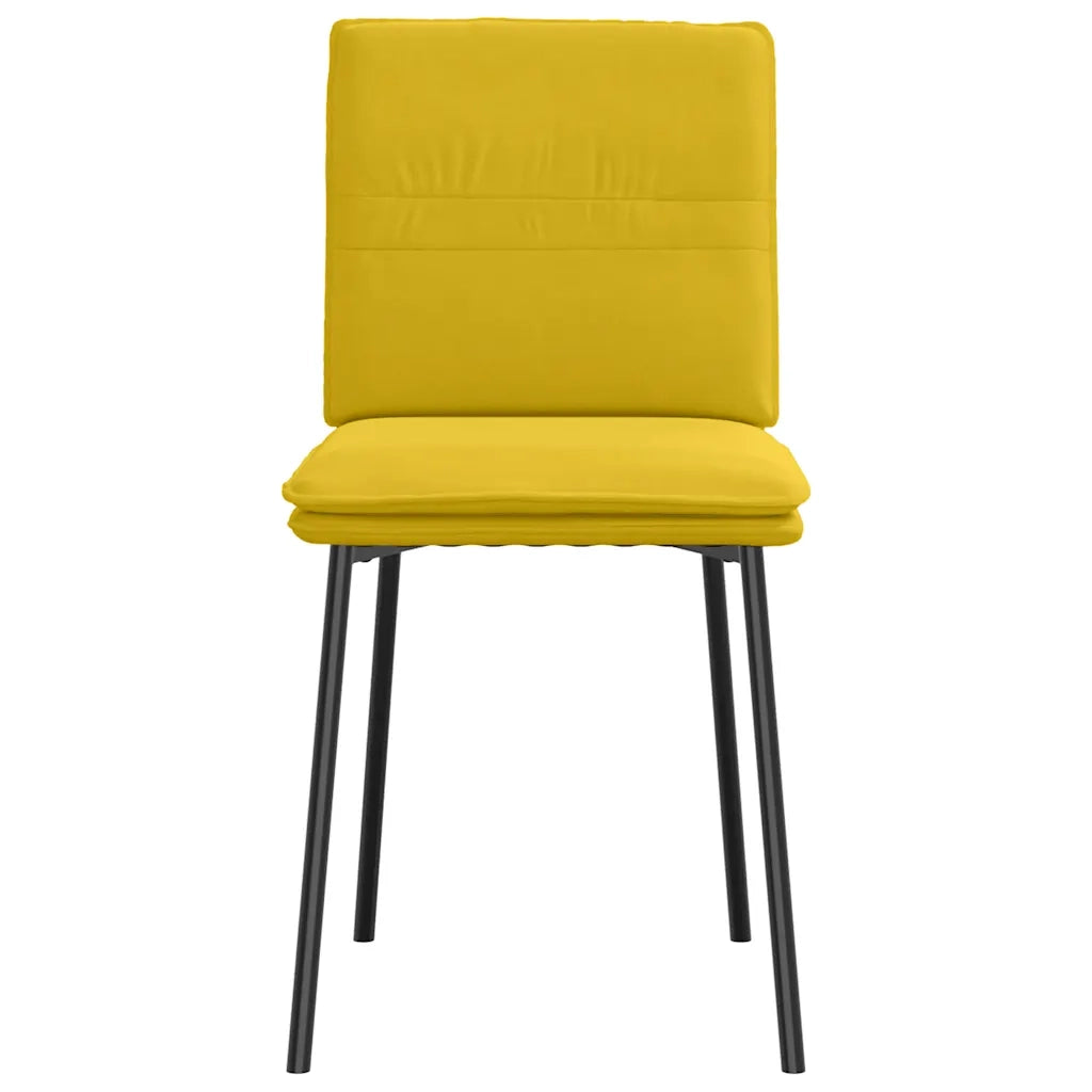 Sedie da Pranzo 2 pz Gialle in Velluto 4101251