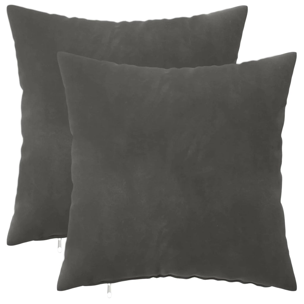 Federa 2 pcs HEERLEN Grigio Scuro 45 x 45 cm Velluto 910303