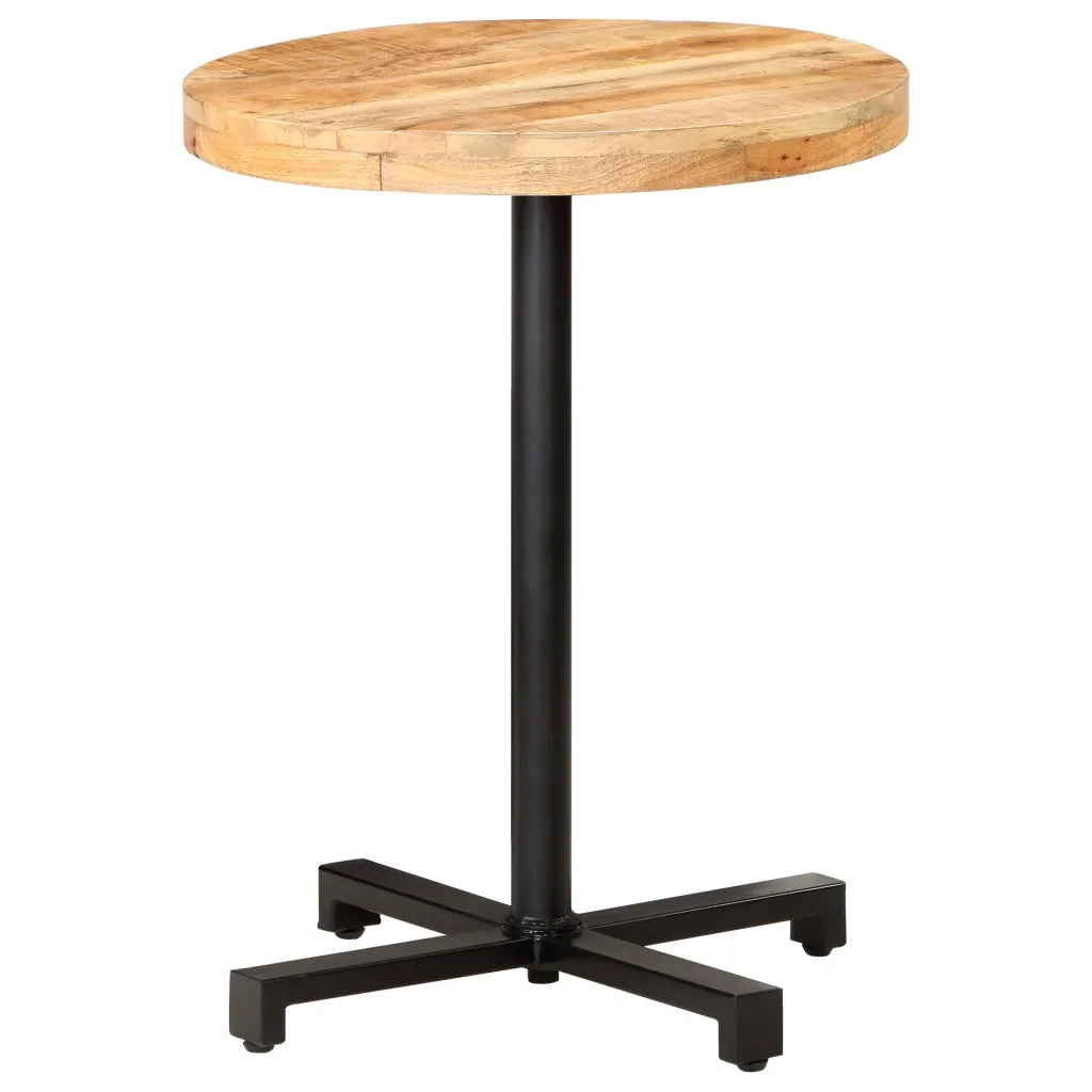 Tavolino da Bistrot Rotondo ?60x75 cm in Legno di Mango Grezzo