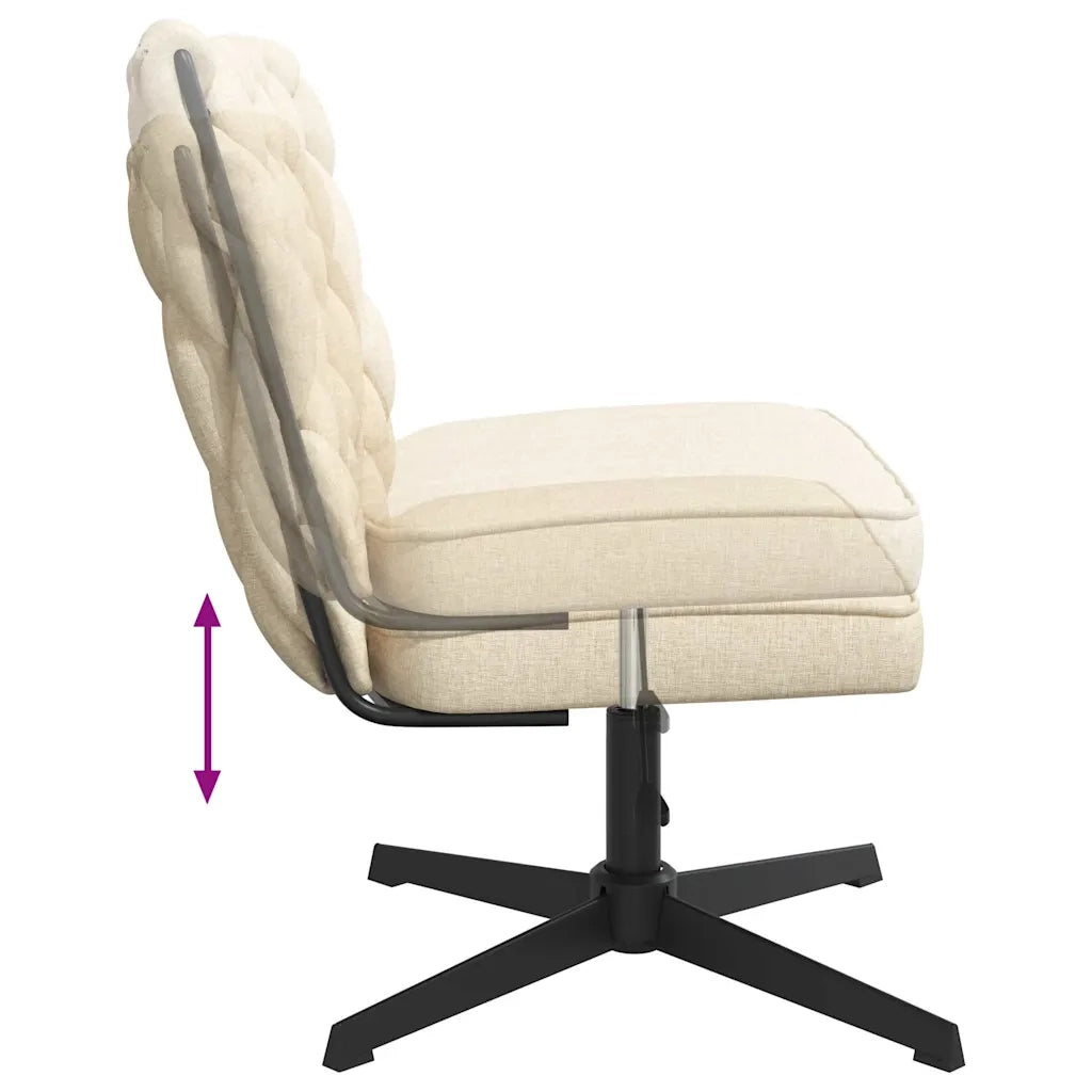 Sedia da Ufficio Girevole Crema in Tessuto 4105403