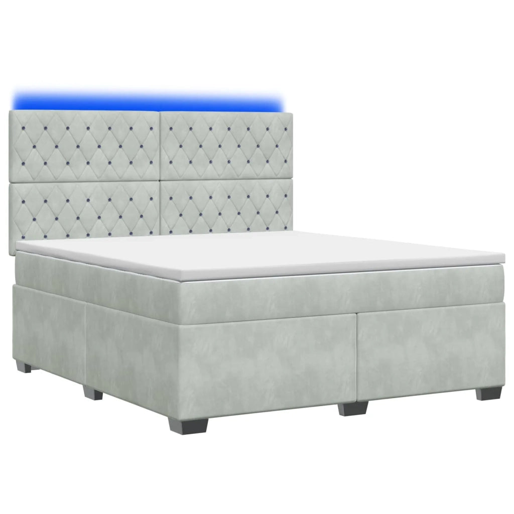 Letto box spring con materasso Grigio Chiaro 140 x 190 cm 3455096