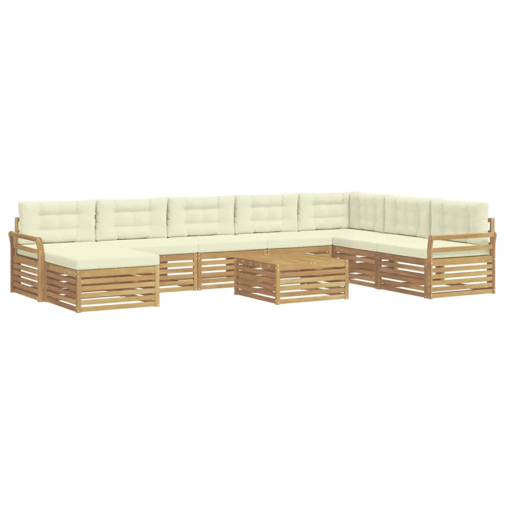 Set di divani da esterno 9 pcs Bianco e Crema 3391005