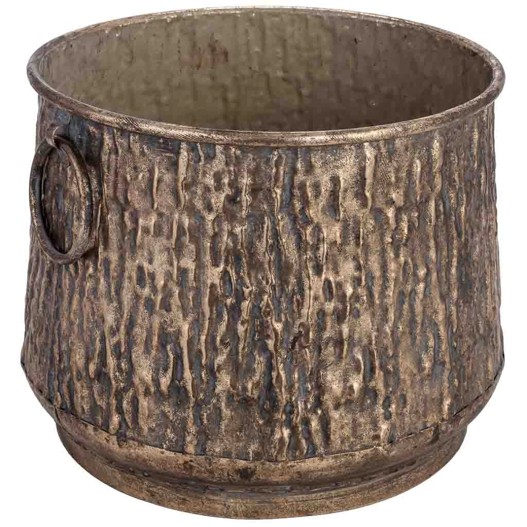Vaso in metallo dorato 32x32x24,5h cm