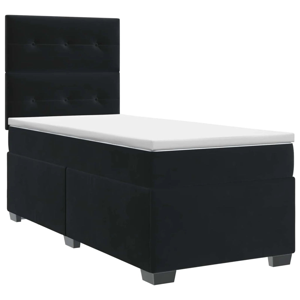 Letto box spring con materasso Nero 80 x 200 cm Velluto 3453532