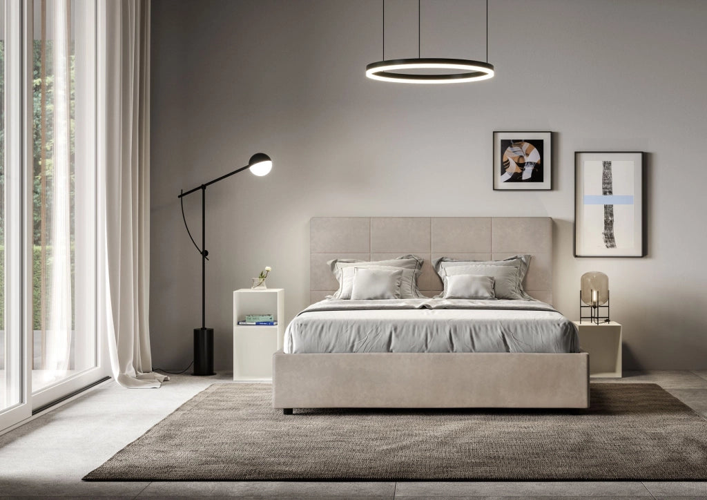 Letto Matrimoniale 160x200 cm con Rete Mika Sabbia
