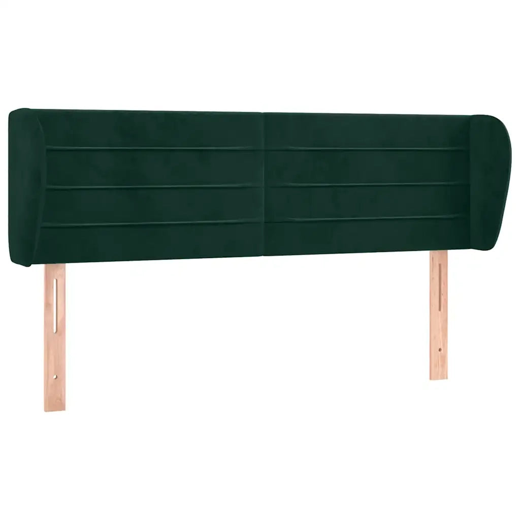 Testiera ad Orecchio Verde Scuro 147x23x78/88 cm in Velluto 3117335