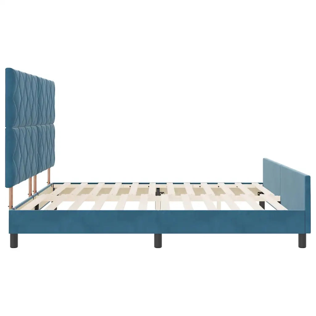 Letto a molle con testiera Blu Scuro 200 x 200 cm Velluto 3345033